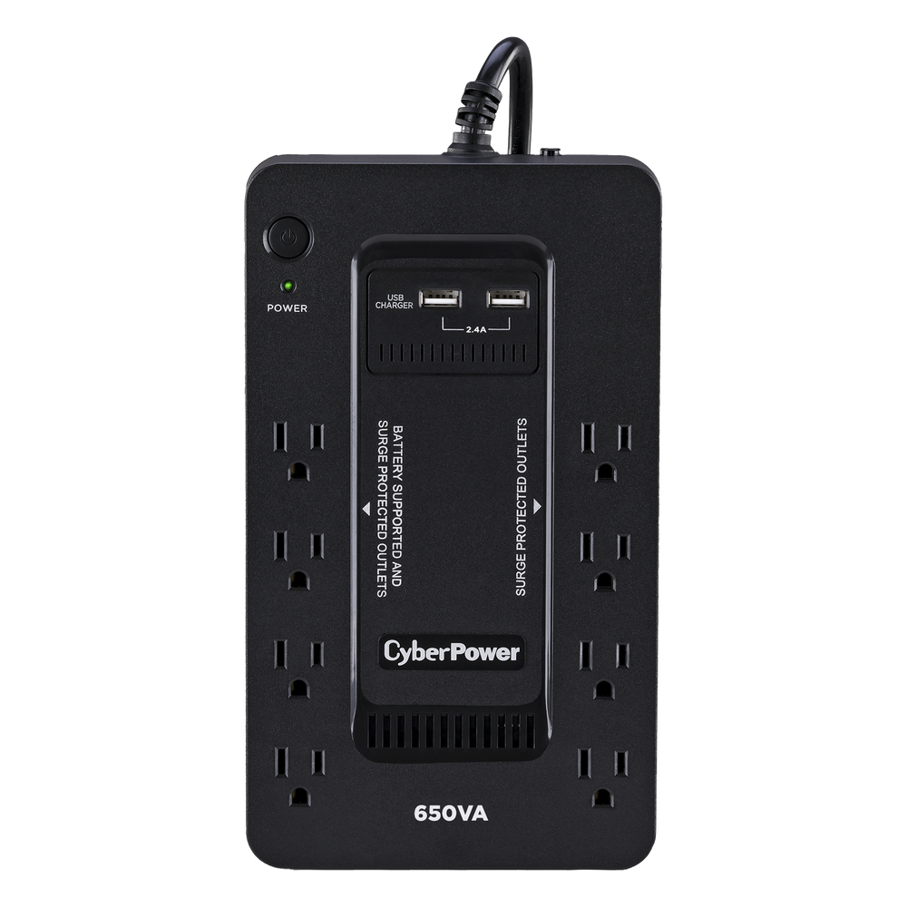 [SX650U] UPS de 650 VA / 390 W, Topología Standby con Modo Ahorrador ECO, Entrada 120 Vca NEMA 5-15P, Con 8 Tomas NEMA 5-15R