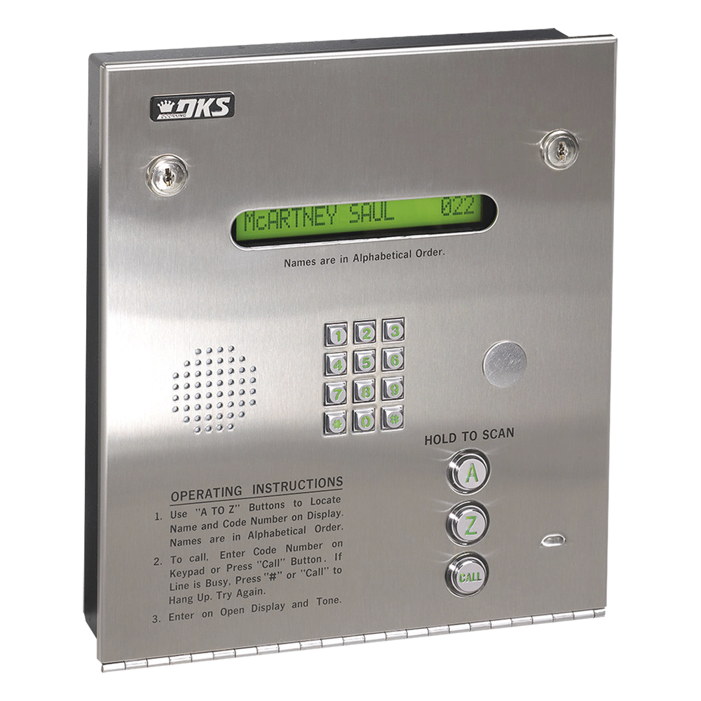 Control de acceso / Gabinete empotrable / 2 puertas / 3000 números telefónicos / 11 dígitos / Directorio en pantalla / Lineas A / D