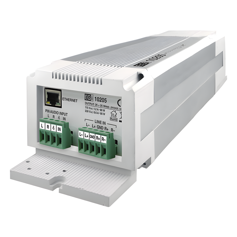 [10205] Etapa de potencia de audio IP 2x25w o 1x50w en formato carril