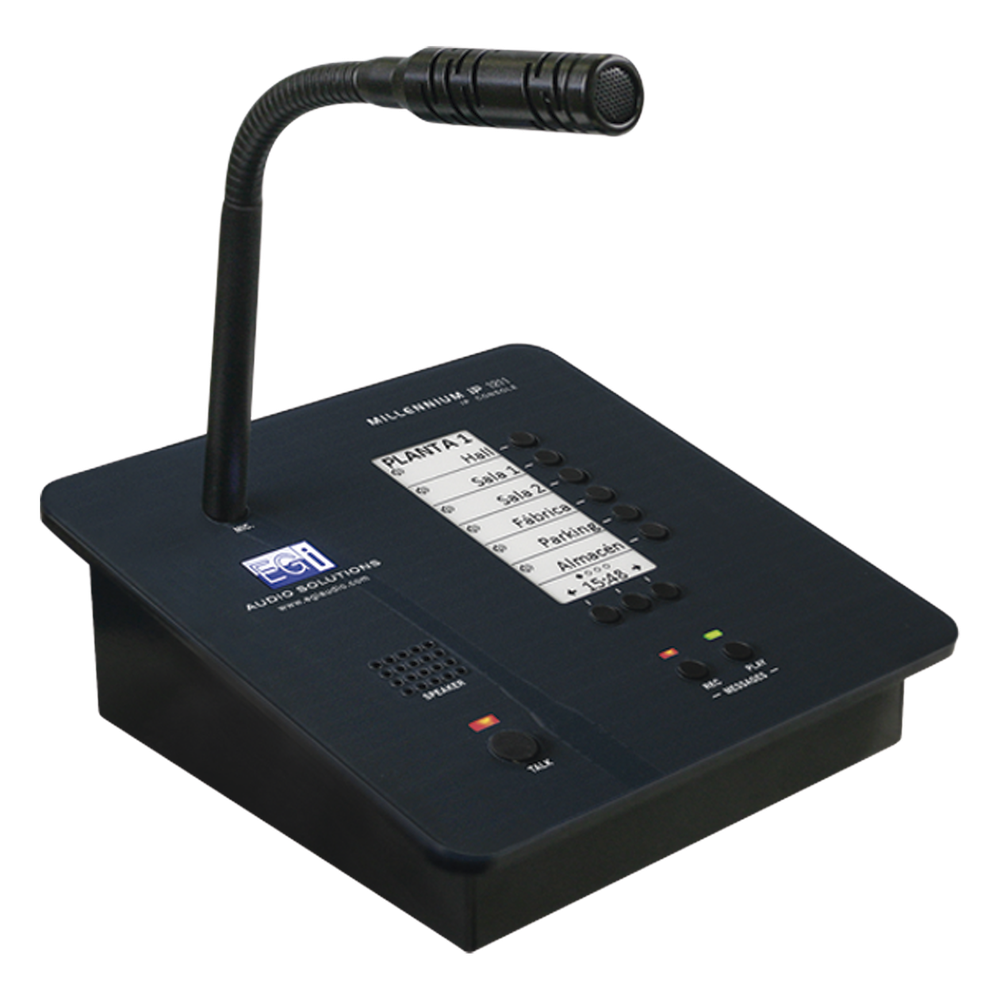 Consola de avisos multizona IP con display