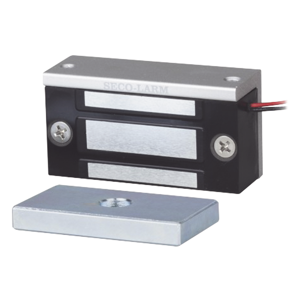 Chapa Magnética de 36 kg (80 Lbs) / Uso en Lockers o Gabinetes / 12~24 VDC / Tamaño Miniatura 70x31x19 mm / Protección MOV / Sin Magnetismo Residual / montaje Completo