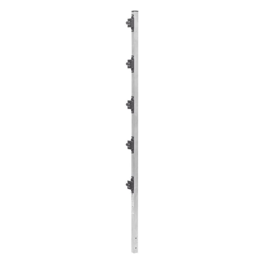 [SYS-POST-2] Poste de Paso de 1.2m para Cerca Electrificada de PTR Cuadrado de Aluminio de 1" de lado con 5 Aisladores Instalados