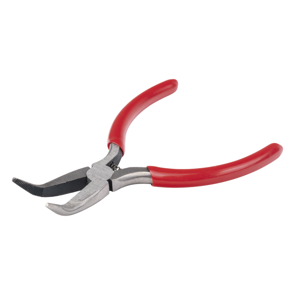 Pinza punta Curveada de 5” con Mango Forrado Plástico