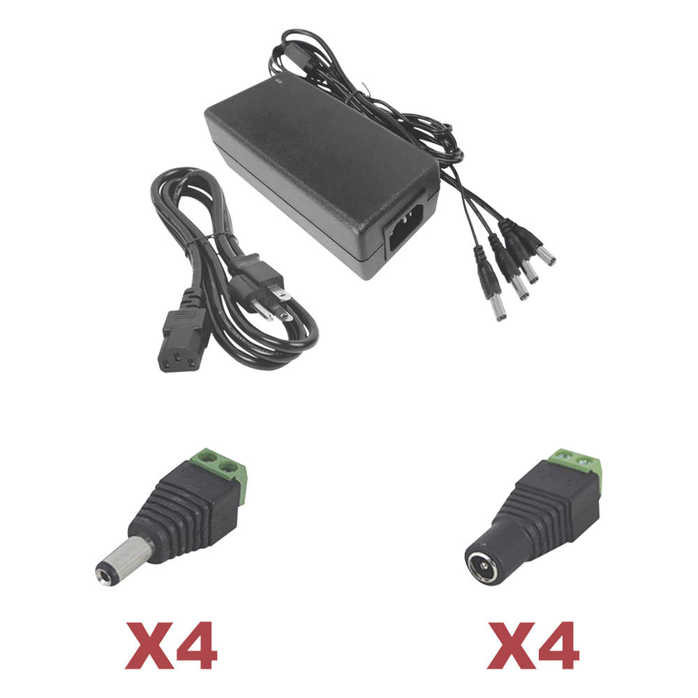 Kit con fuente EPCOM POWER LINE con salida de 12 Vcc a 5 Amper 4 salidas