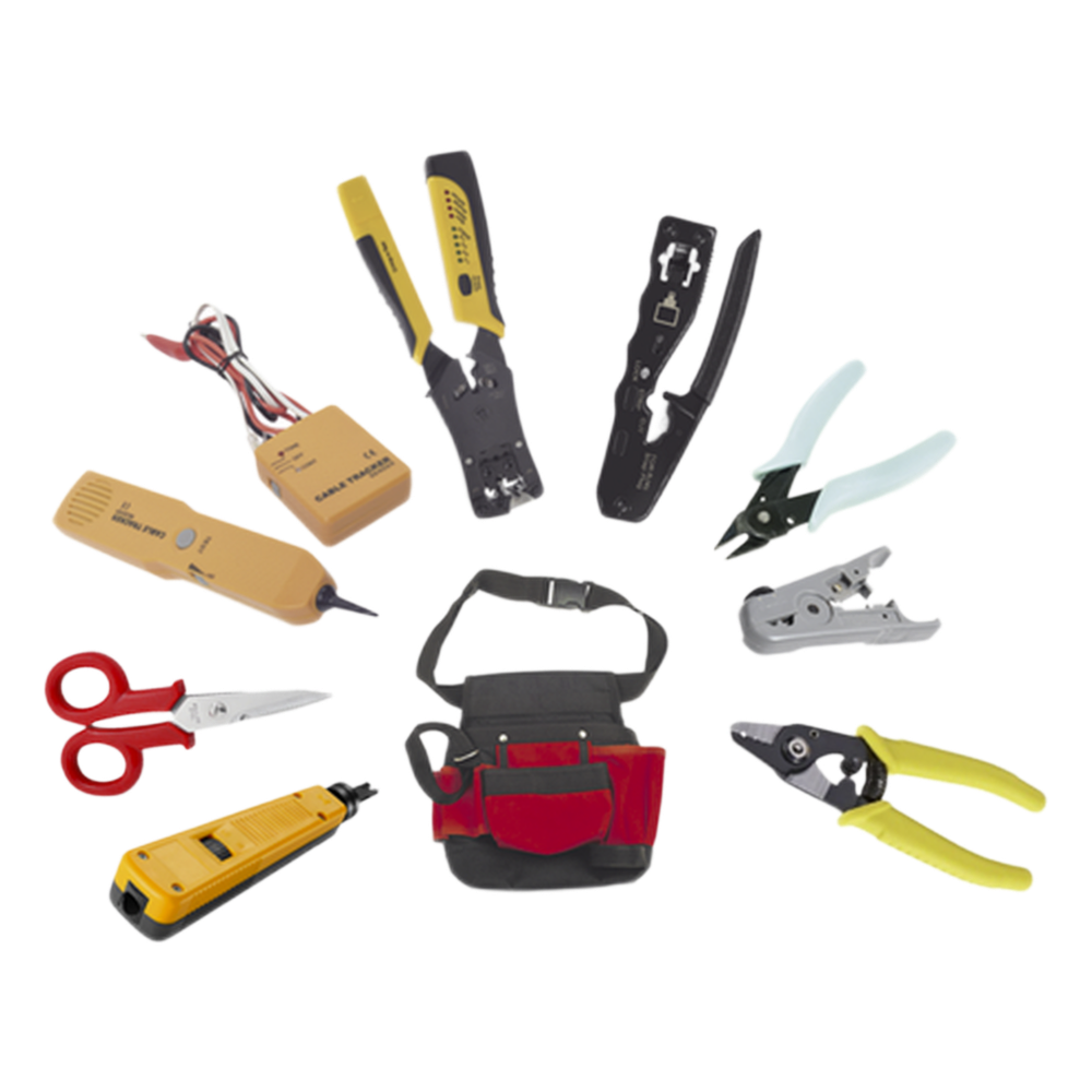 [KITINSTALN3] Juego de 9 Herramientas para Instalador de Redes. Incluye bolsa