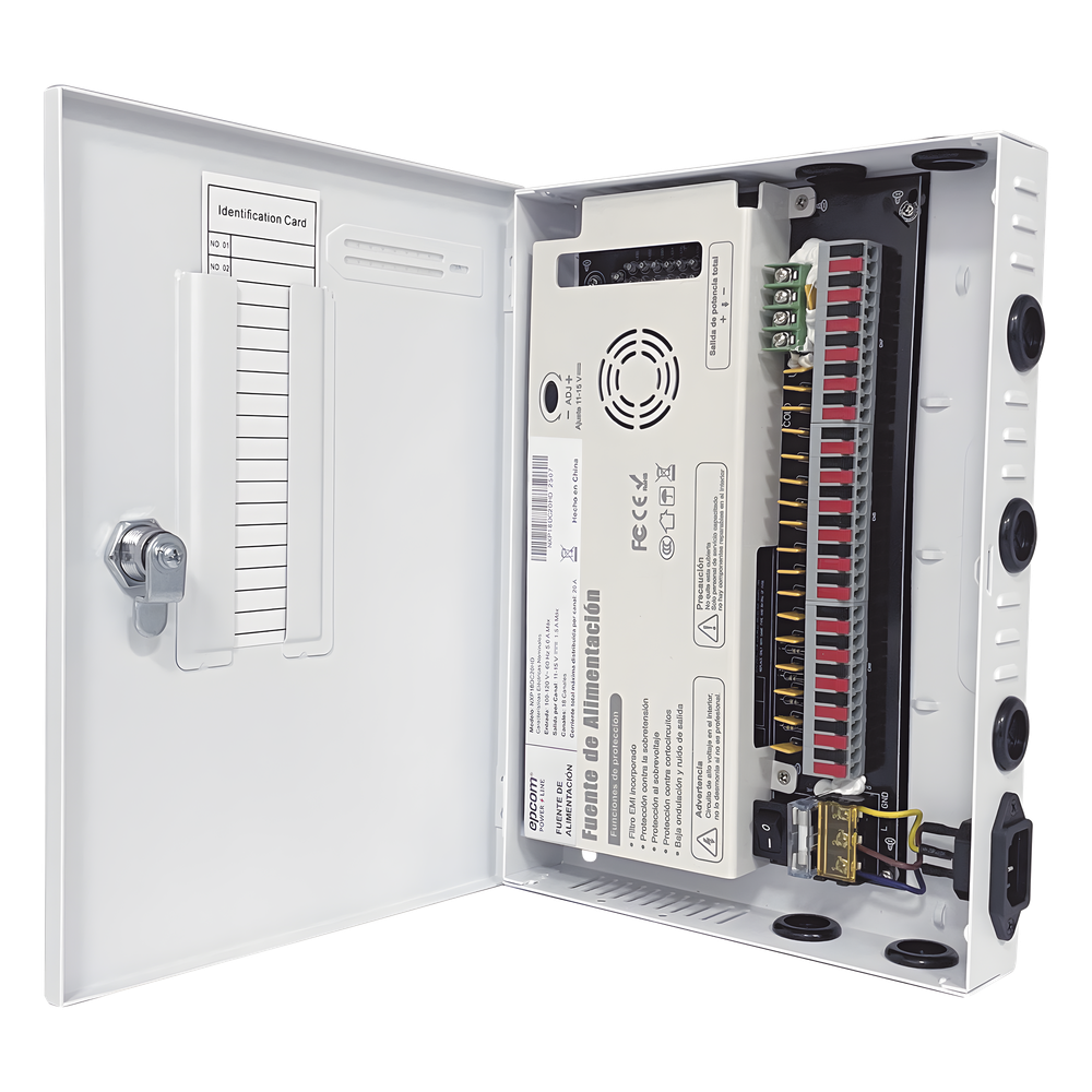 Fuente | 11-15 V | 18 canales | 20 A | Compatible con cámaras 4k | Alta tecnología en seguridad | Doble ventilador | Hasta 1.8 Amperes por Salida | Filtro de ruido por canal | Diseño de alta gama