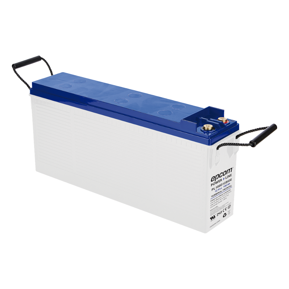 [PL100D12SIDE] Batería AGM-VRLA Ciclo Profundo / 12 Vcc / 100 Ah (10 h) / Terminal M8 / Carcasa Ignífuga UL94-V0 / Baja Autodescarga / 1620 A Cortocircuito