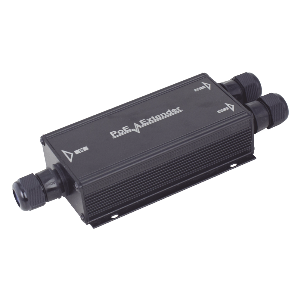 [TT-2003EX-POE] Extensor PoE / 100 Metros / Intemperie (IP66) / 60 Watts / 1 puerto @ 2 salidas a 30 W / No requiere fuente de alimentación adicional
