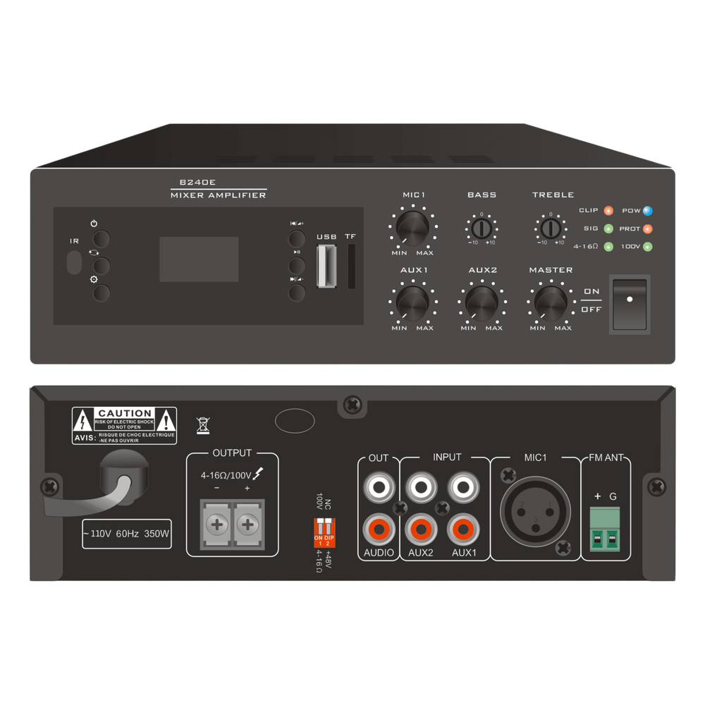 Amplificador de audio 240 W, Bluetooth