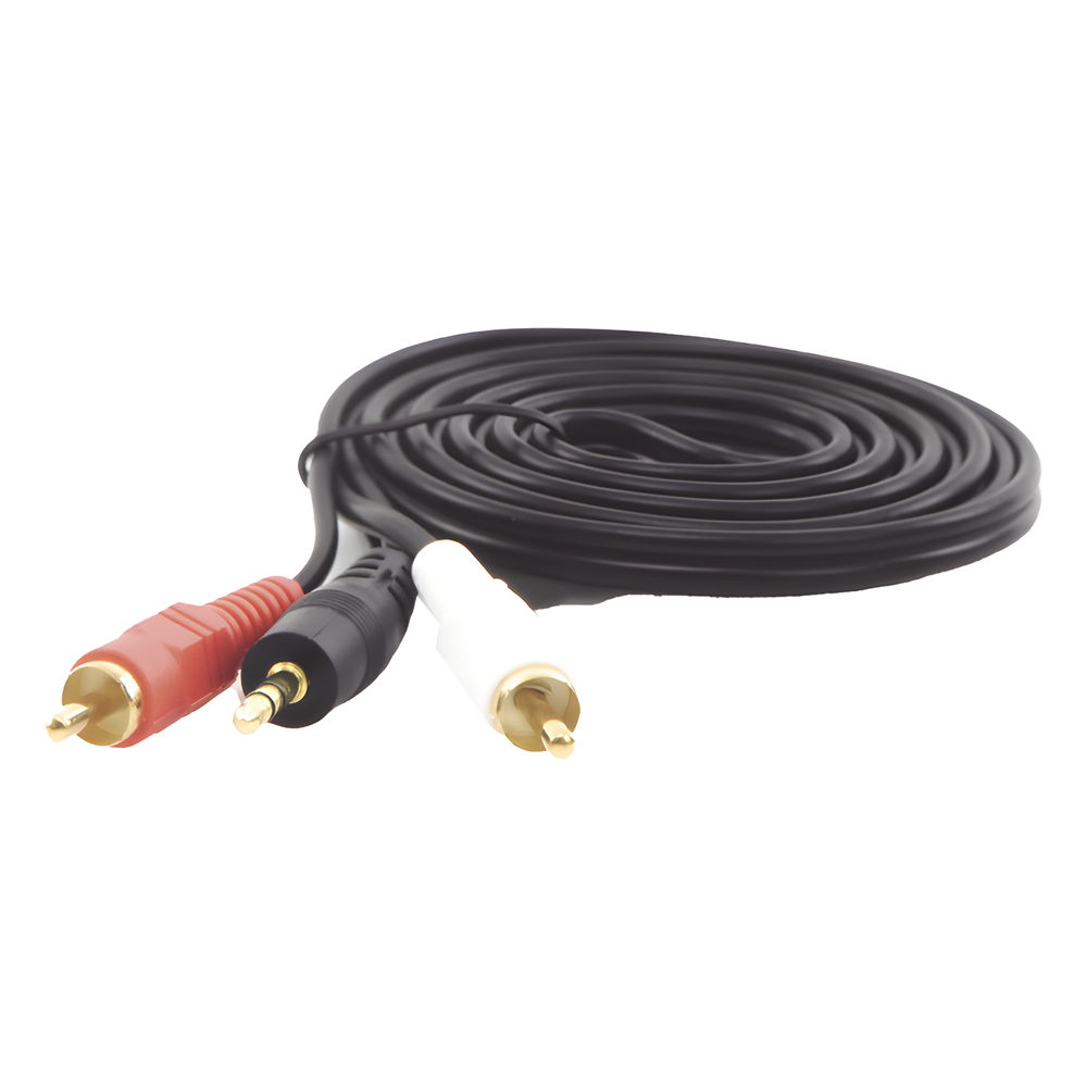 [EP-RCA35] Convertidor 3.5mm Estéreo a 2 RCA Macho 1.83m | para Aplicaciones de Audio | Compatible con Amplificadores VSSL y Epcom ProAudio