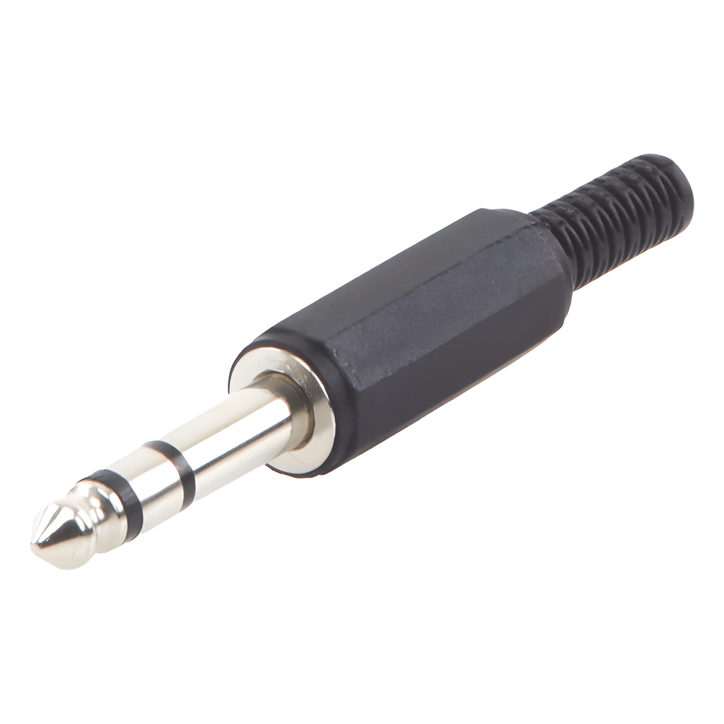 [EP-TRS] Conector macho de 6,3 mm con funda de plástico (estereo)