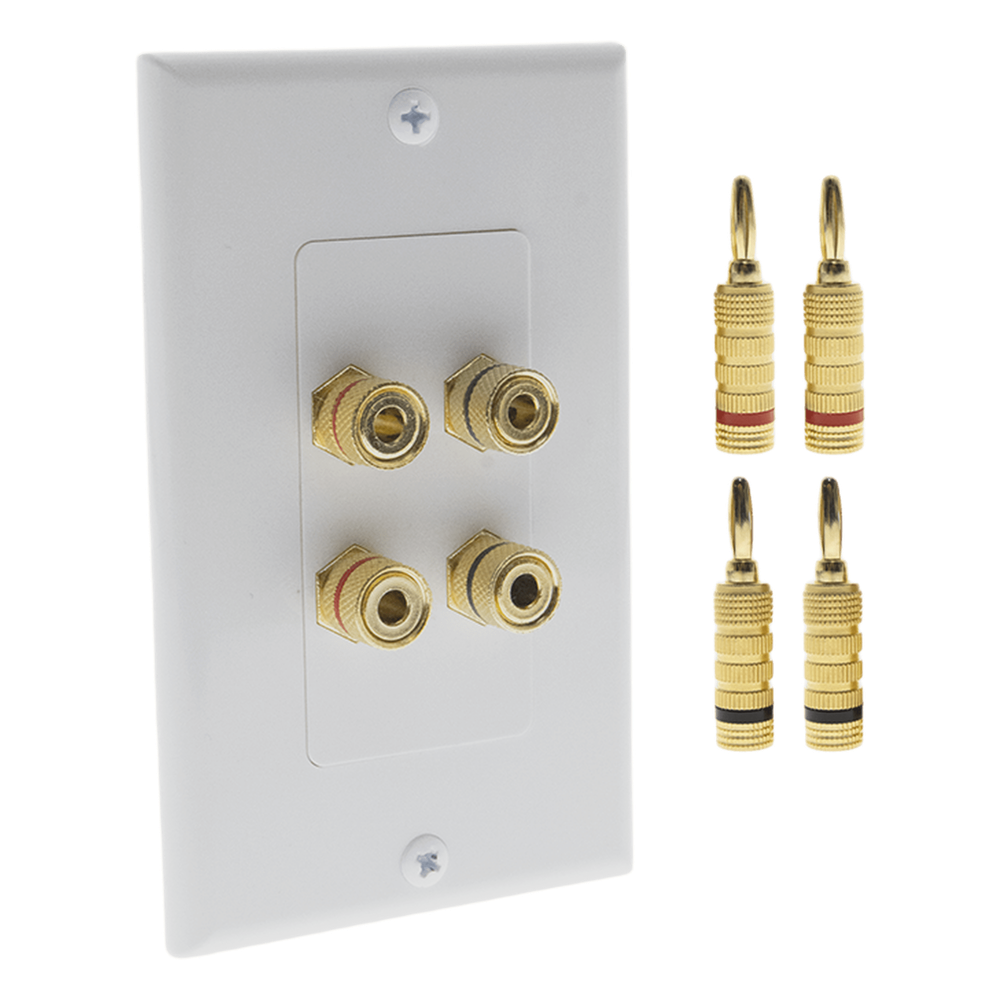 [EPWP2SKIT] KIT 1 Placa de pared + 2 Pares Conectores Banana (Rojo+Negro)