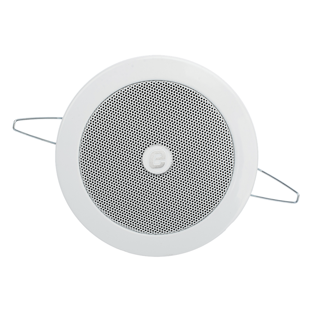 Altavoz 4" | montaje en Techo | 3 - 6W | 70 / 100V | Frente Metálico | Resistente a Humedad