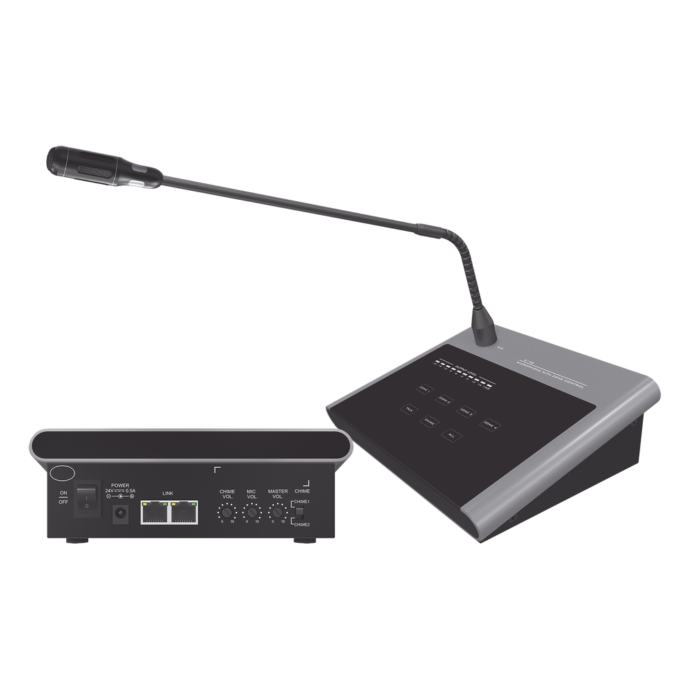 [SF-214B] Micrófono Remoto de 4 Zonas Para Sistema de Voceo | Compatible Con Amplificadores SF4240UC y SF2240UC