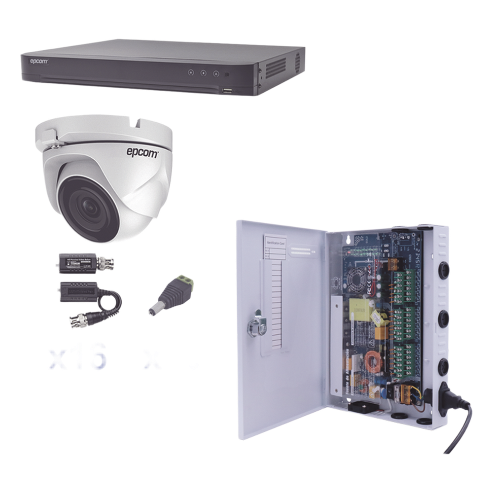 [KEVTX8T16EW] Kit de videovigilancia turret 16 Cámaras, TurboHD, 1080p