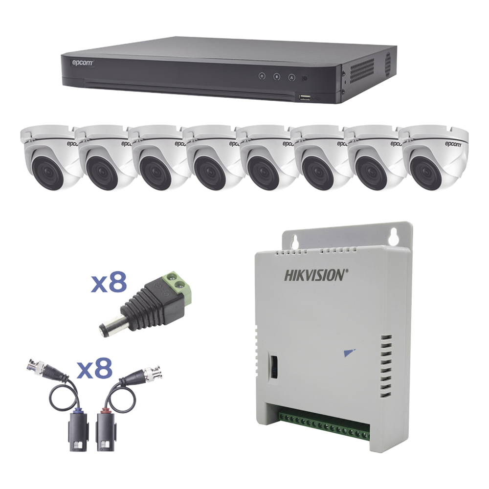 [KEVTX8T8EW] Kit de videovigilancia turret 8 Cámaras, TurboHD, 1080p