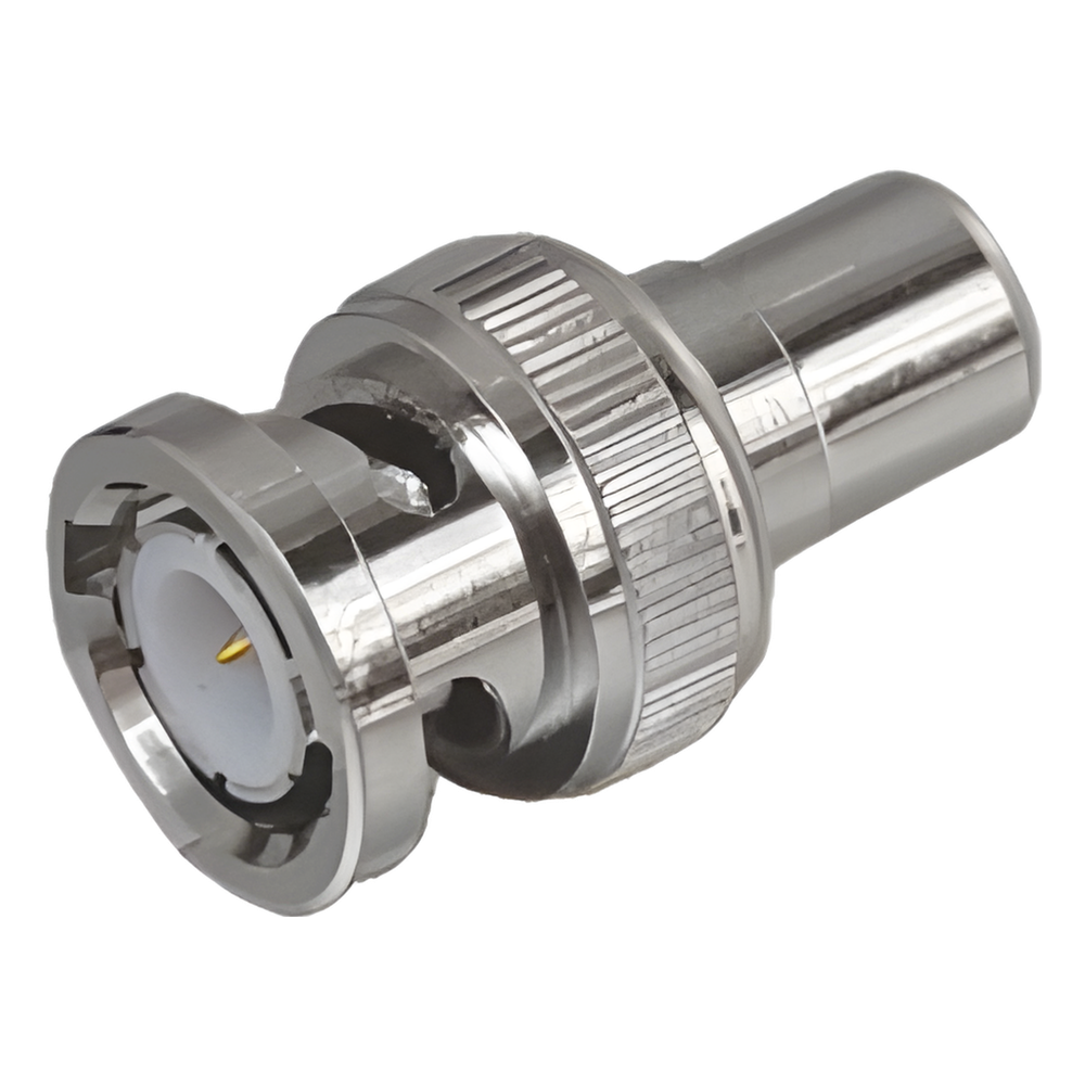 Adaptador en Línea para 75 Ohm, de Conector BNC Macho a RCA Hembra en Aplicaciones de Audio-Video para Cámaras, Monitores y DVR's