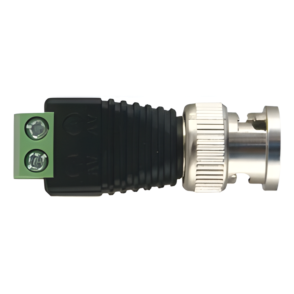 Adaptador de conector BNC macho a 2 terminales-tornillo