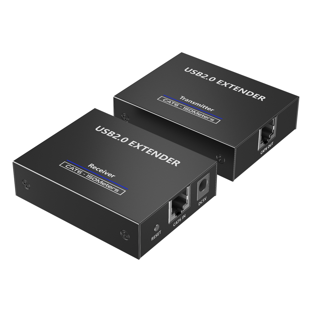 Kit EXTENSOR USB 2.0 de 4 puertos para Distancias 150 m