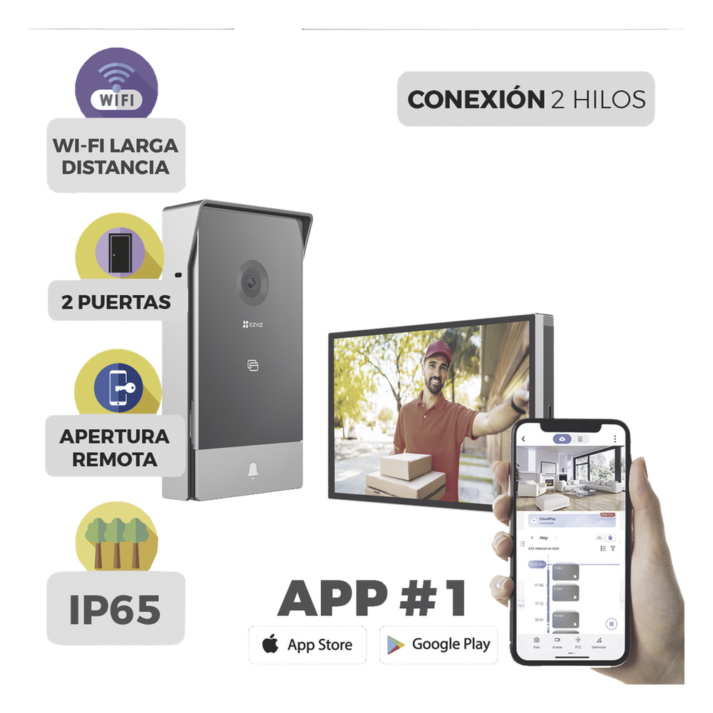 Videoportero IP 3 MP, Wi-Fi