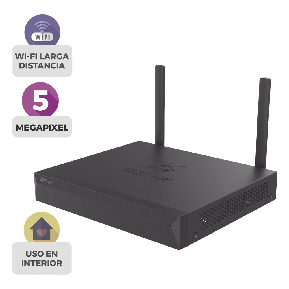 [CS-X5S/8W] NVR Inalámbrico (WiFi) de 8 Canales IP / Admite Cámaras hasta 5 Megapixel (3K) / Salidas HDMI y VGA / H.265 / Almacenamiento hasta 8 TB