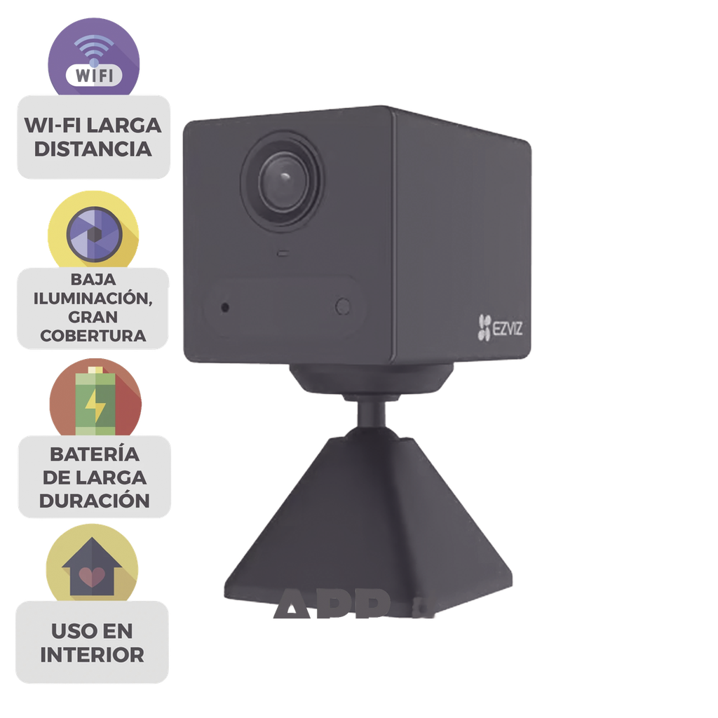 [CSCB2BK] Mini Cámara IP Wi-Fi / Con Batería Recargable (Cero Cables) / 2 Megapíxel / Uso en Interior / Audio de Dos vías / Grabación en la Nube / Base Magnética Para Adherirla a Superficies Metálicas