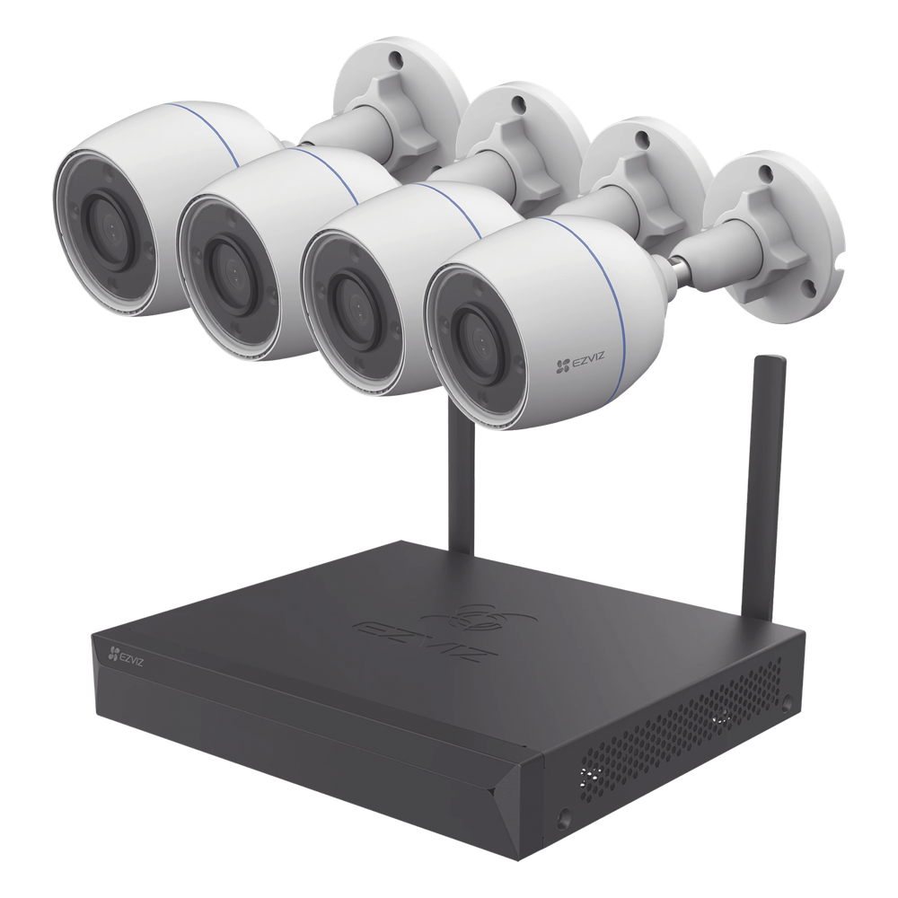 Kit de videovigilancia bala 4 Cámaras, Wi-Fi, 2 MP, visión nocturna a color, IP67