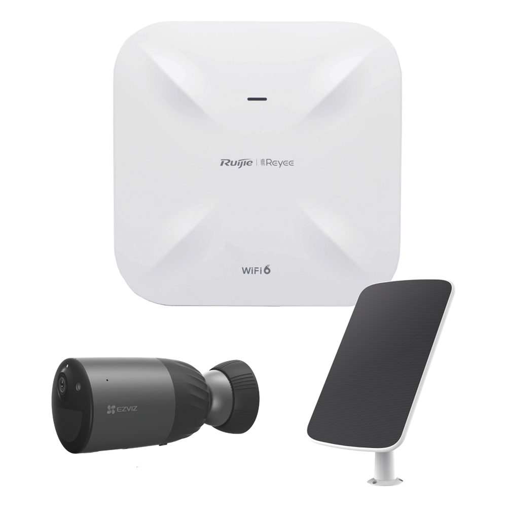 [RGRAP6260(G)/BC1C/PS] Kit de Cámaras Wi-Fi con Access Point / Incluye 1 Cámara de Batería CS-BC1C / 1 Pane solar Mod. CS-CMT-SOLARPANEL-E / 1 Access Point RG-RAP6260(G)