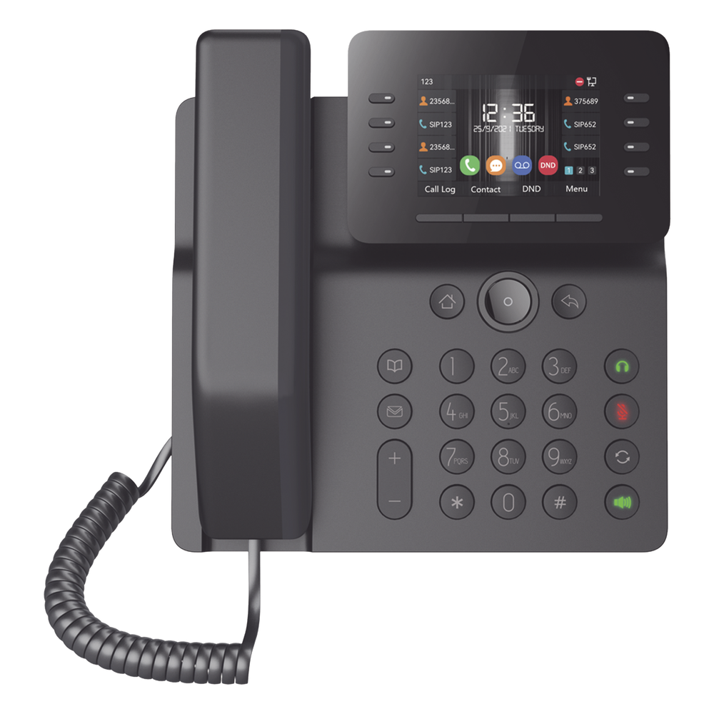 Teléfono IP 12 líneas, PoE, Wi-Fi, Bluetooth, 3.5"