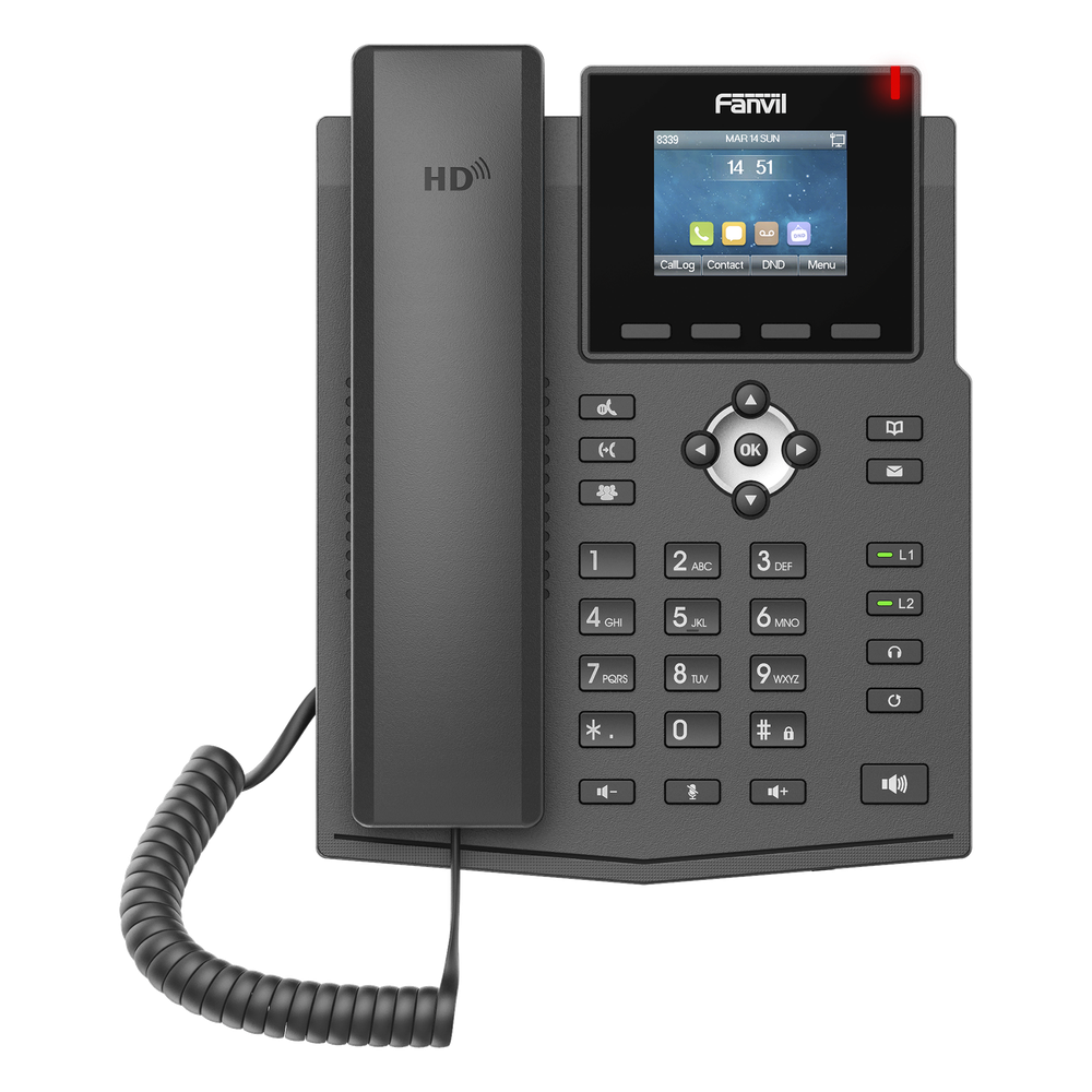 Teléfono IP 4 líneas, PoE, 2.4"