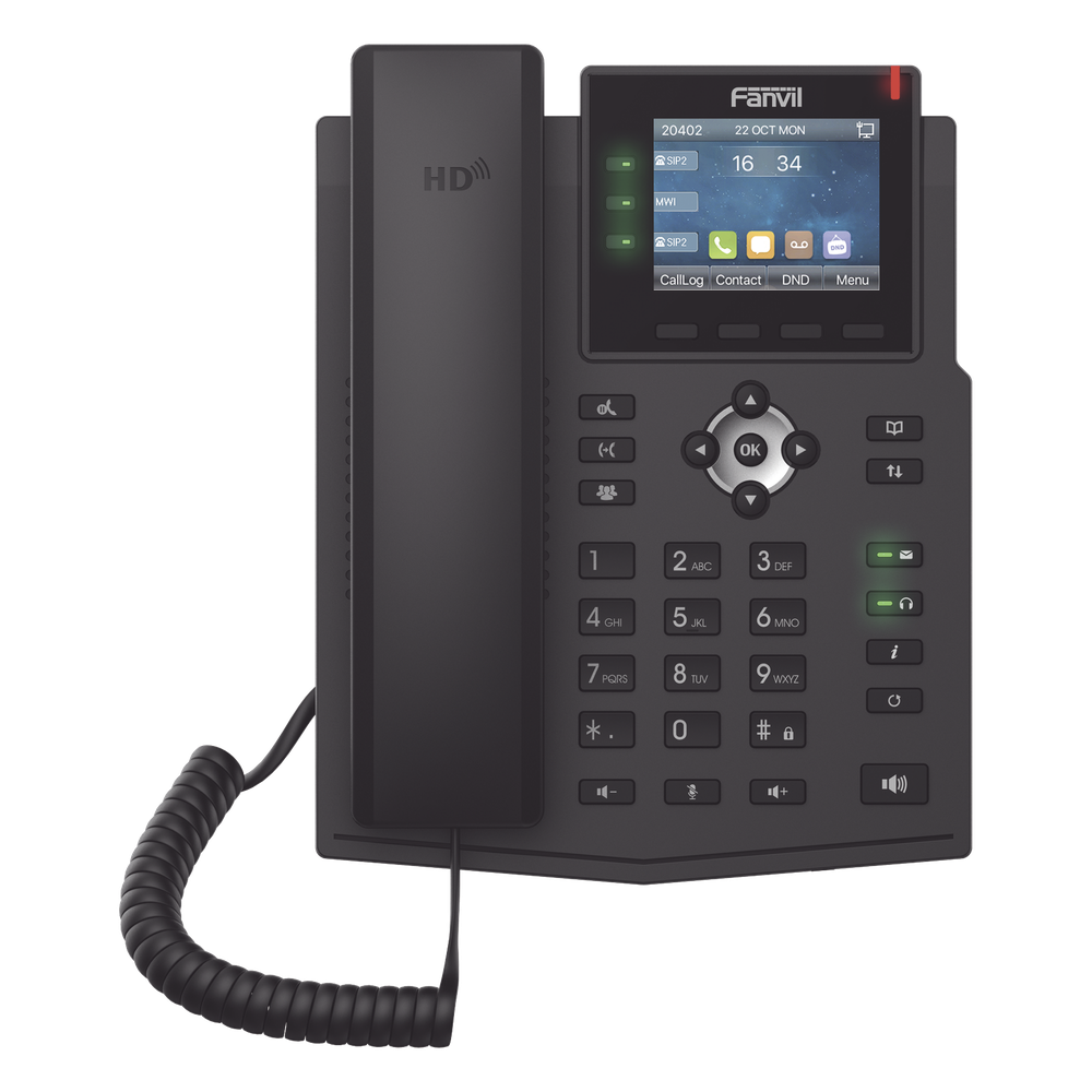 Teléfono IP 6 Líneas, PoE, 2.8"