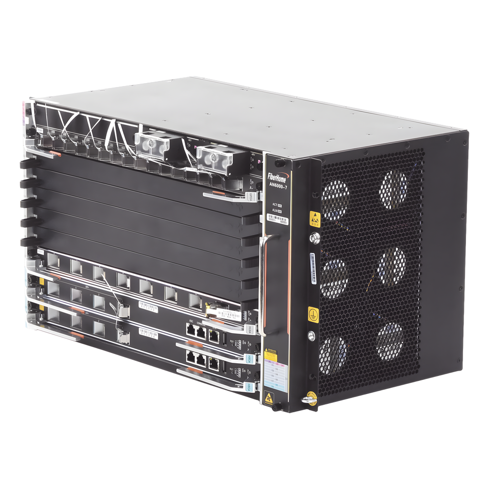 [AN6000-7] OLT Carrier Class Modular GPON, 6 Ranuras de Servicio, Incluye 1 Tarjeta de Servicio 16 puertos GPON, crecimiento hasta 96 puertos GPON, 6 UR, Gestión por UNM2000, CLI, (Incluye Instalación de software UNM2000)