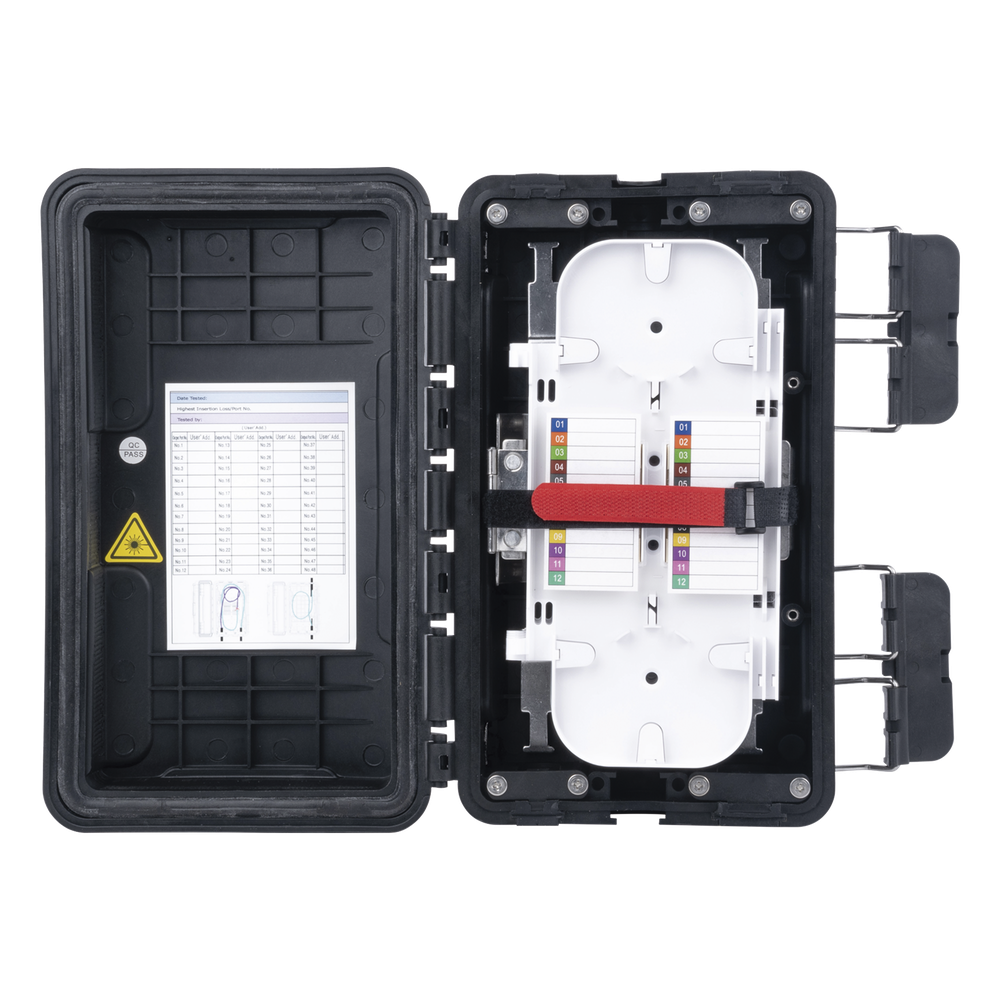 Caja de Distribución de Fibra Óptica IP65, exterior, negro
