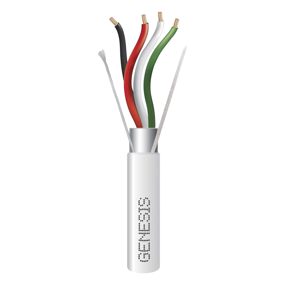 Bobina de 305 m (1000 ft) / Cable para Alarma 4x22 AWG / Blindado / Riser / Blanco