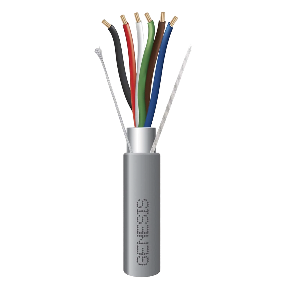 Bobina de 305 m (1000 ft) / Cable para Alarma 6x22 AWG / Blindado / Riser / Gris