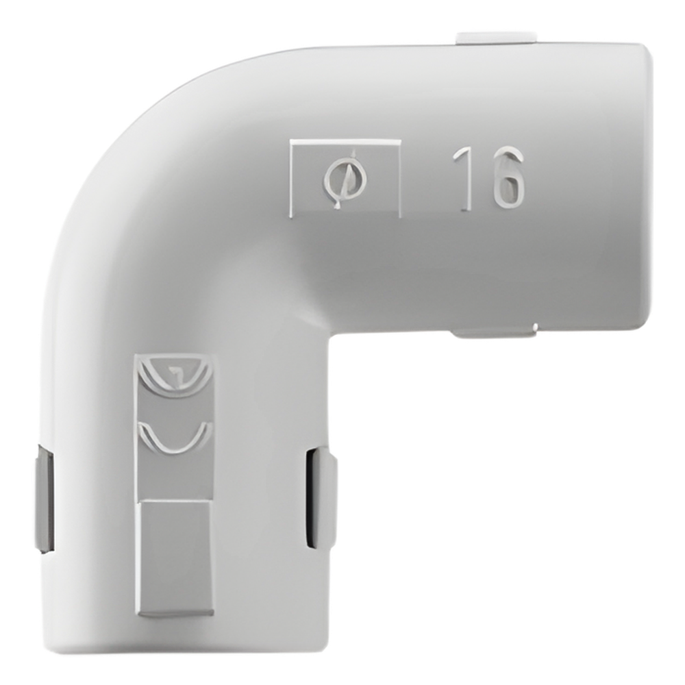 [DX-40-325] Unión en "L" (Codo) para tubería rígida, recomendado para cable eléctrico, PVC Auto-extinguible, de 25 mm