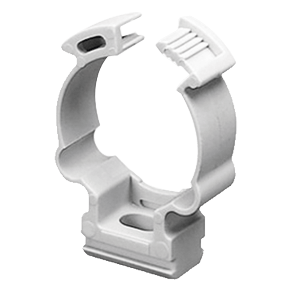 Soporte de collar (Abrazadera), PVC Auto-extinguible, cerrado para tubería de 40 mm
