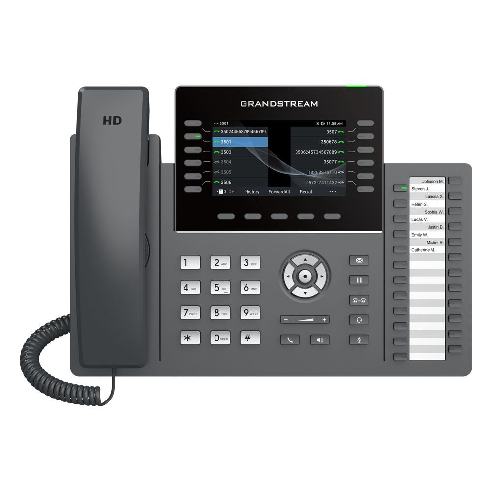Teléfono IP 12 LÍNEAS, PoE, Wi-Fi 6, Bluetooth, 4.3"