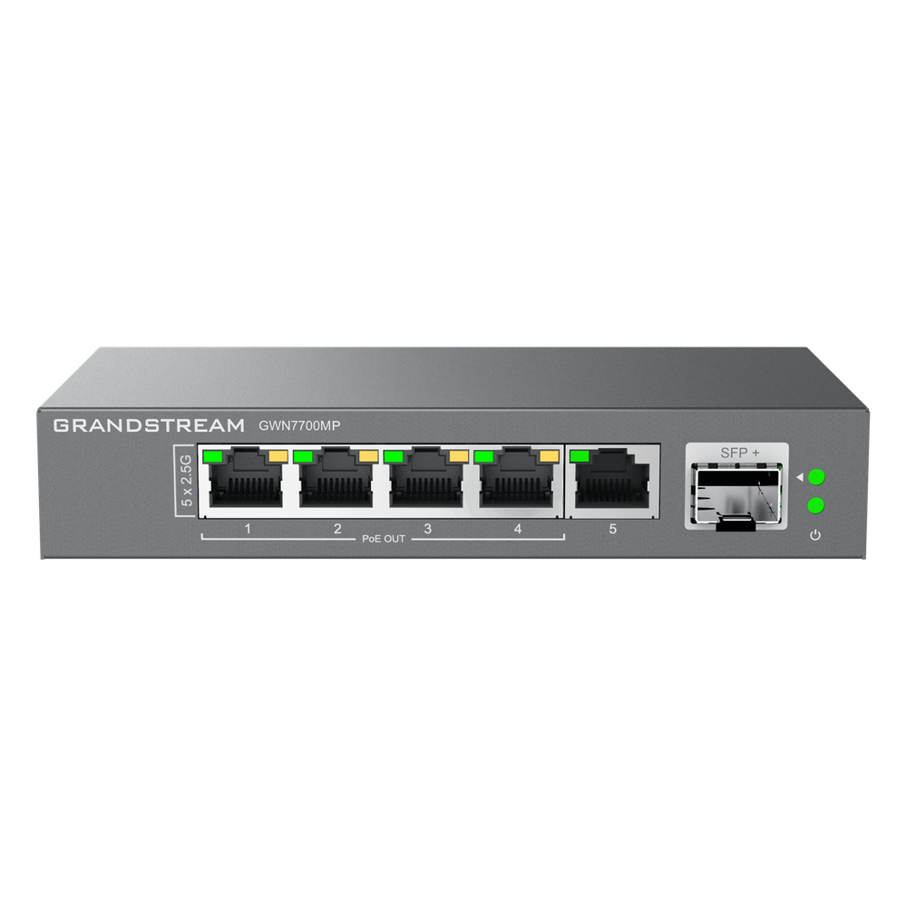 Switch no administrable 5 puertos, PoE, Gigabit