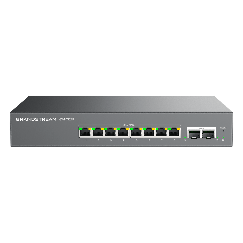 Switch administrable 10 puertos, PoE+, capa 2, 2 puertos SFP+