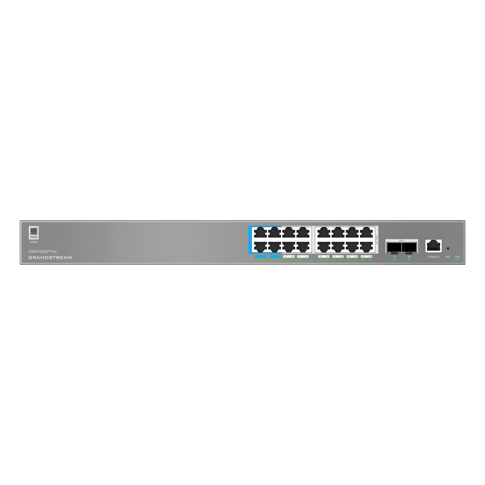 Switch administrable 16 puertos, PoE+, Gigabit, capa 2, 2 SFP+