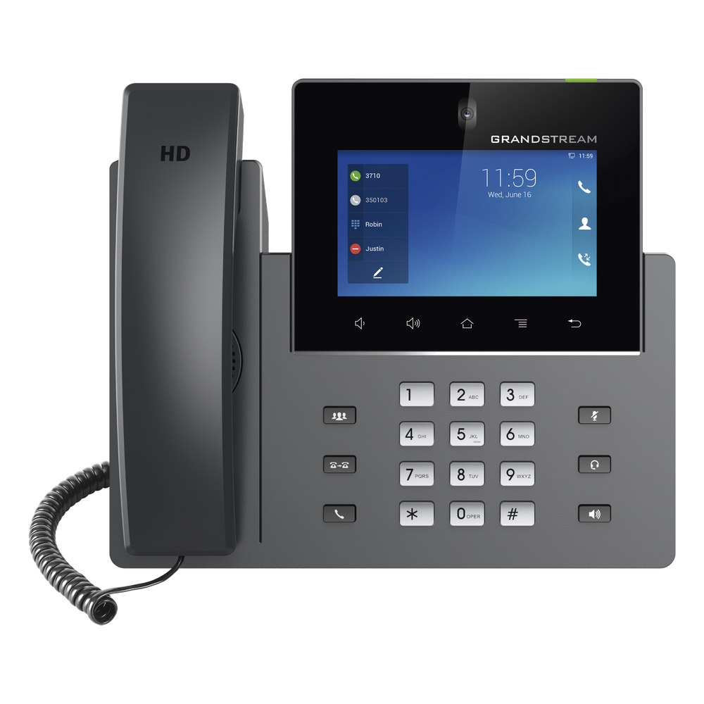 Videoteléfono IP GXV3450 para Android / Pantalla Táctil Capacitiva de 5 Pulgadas 1280 x 720 / Cámara CMOS de 2 Megapíxeles / Wi-Fi 5 y Bluetooth 5.0 / 16 Líneas SIP / PoE / PoE+ / Android 11 / Videoconferencia HD 720p
