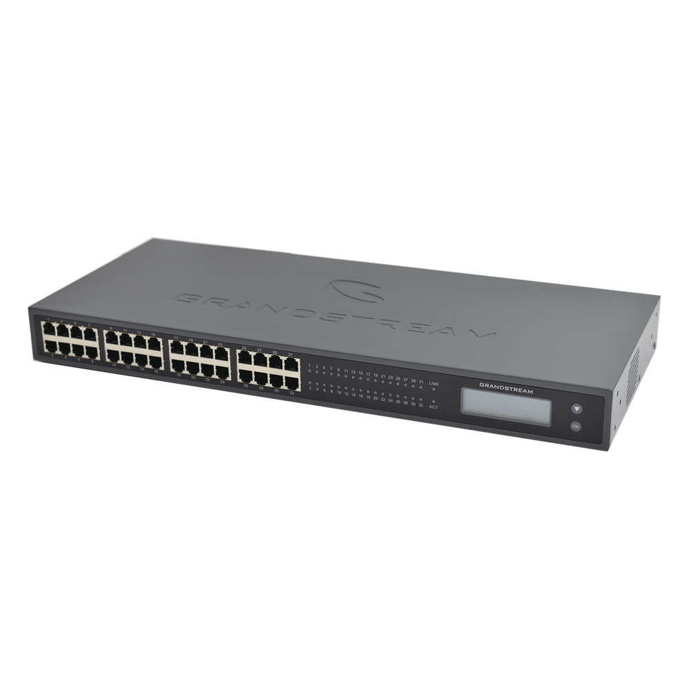 [GXW4232V2] Adaptador VoIP GrandStream de 32 FXS 2 puertos telco 50 pins para montaje en rack