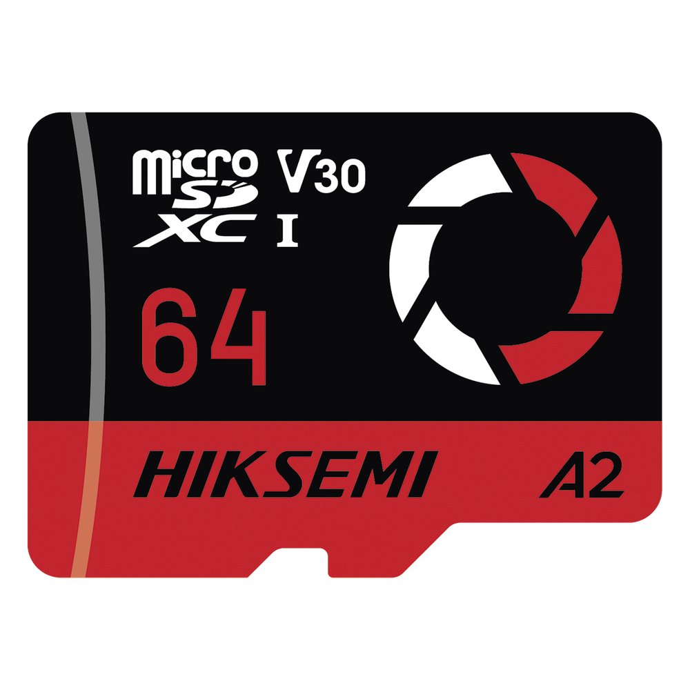 [HS-TF-E3/64G] Memoria microSD / 64 GB / 180 MB / s Lectura / 150 MB / s Escritura / V30 U3 A2 / Para Drones y Cámaras de Acción / HIKSEMI CAPTURE E3