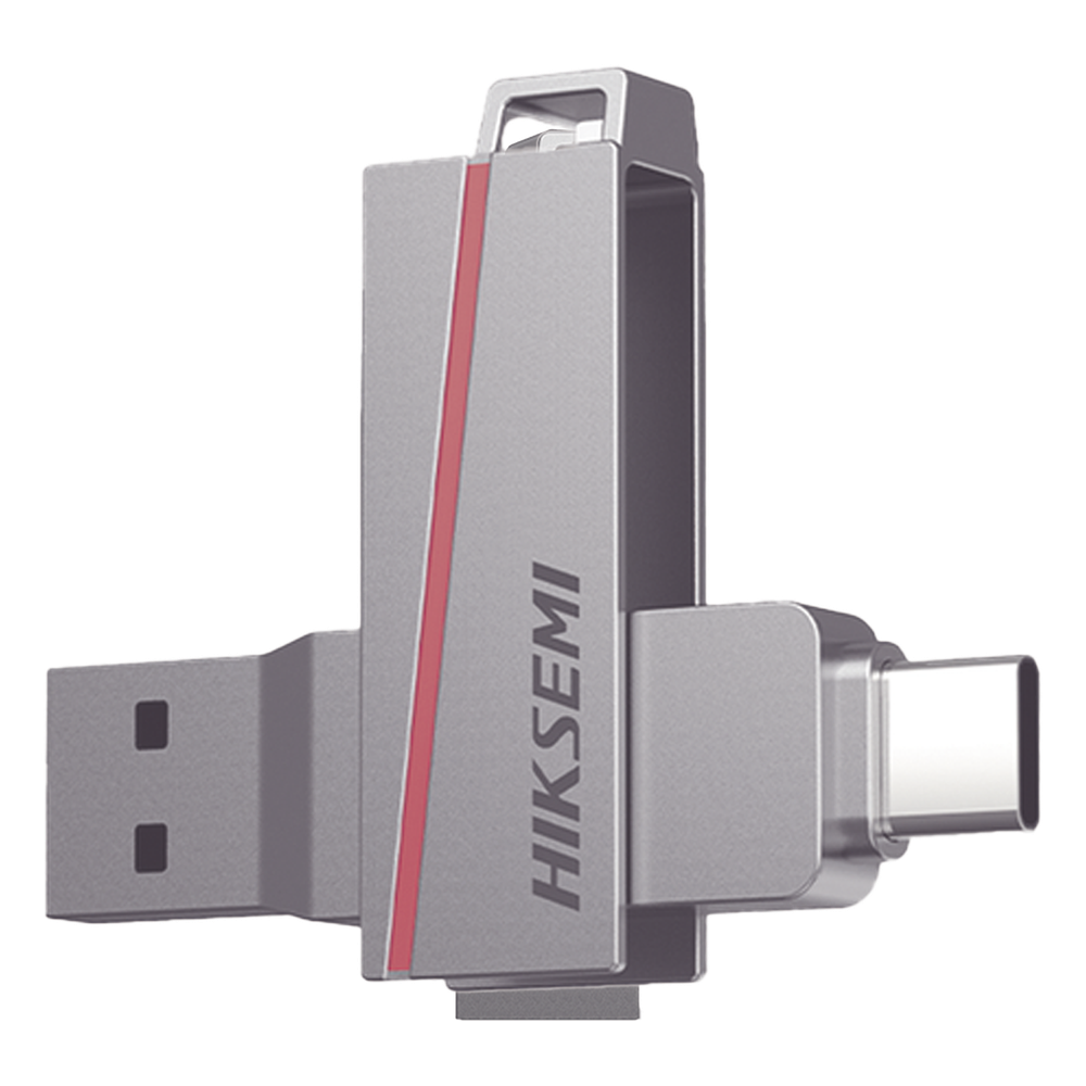 [HS-USB-E307C/256G] Memoria USB Dual de 256 GB / USB-C y USB-A / Transferencia de Alta Velocidad / Metálica / Compatible con Dispositivos Móviles, Windows, Mac y Linux