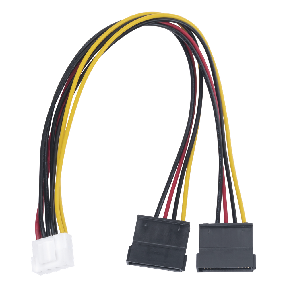 [101-502-385] Cable Doble de Corriente SATA / Compatible con DVR's epcom / HIKVISION / 25 cms de Longitud